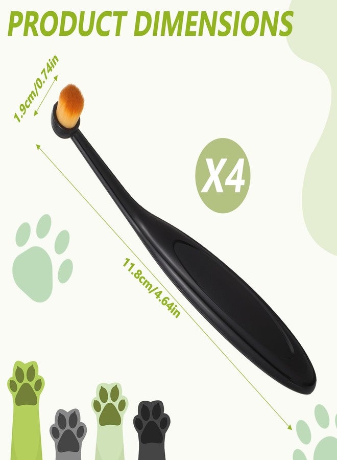 Yuanchu Dog Cat Eye Powder Brush, 4 Pack Dog Tear Stain Remover Brush Washable Fiber Pet Tear Stain Remover Brush for Safely And Evenly Apply Tear Stain Powder Ergonomic Handle Long Tapered Bristles - Image 5